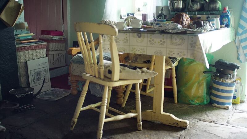 The table in the front room folds up to a shutter for the window in Margaret Gallagher’s cottage. Photograph: Enda O’Dowd/The Irish Times