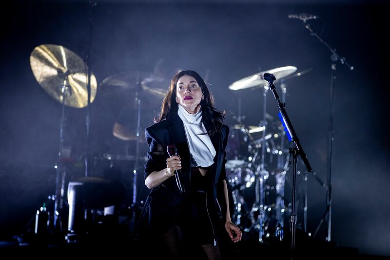 St Vincent performing at the 3Olympia Theatre. Photograph: Tom Honan