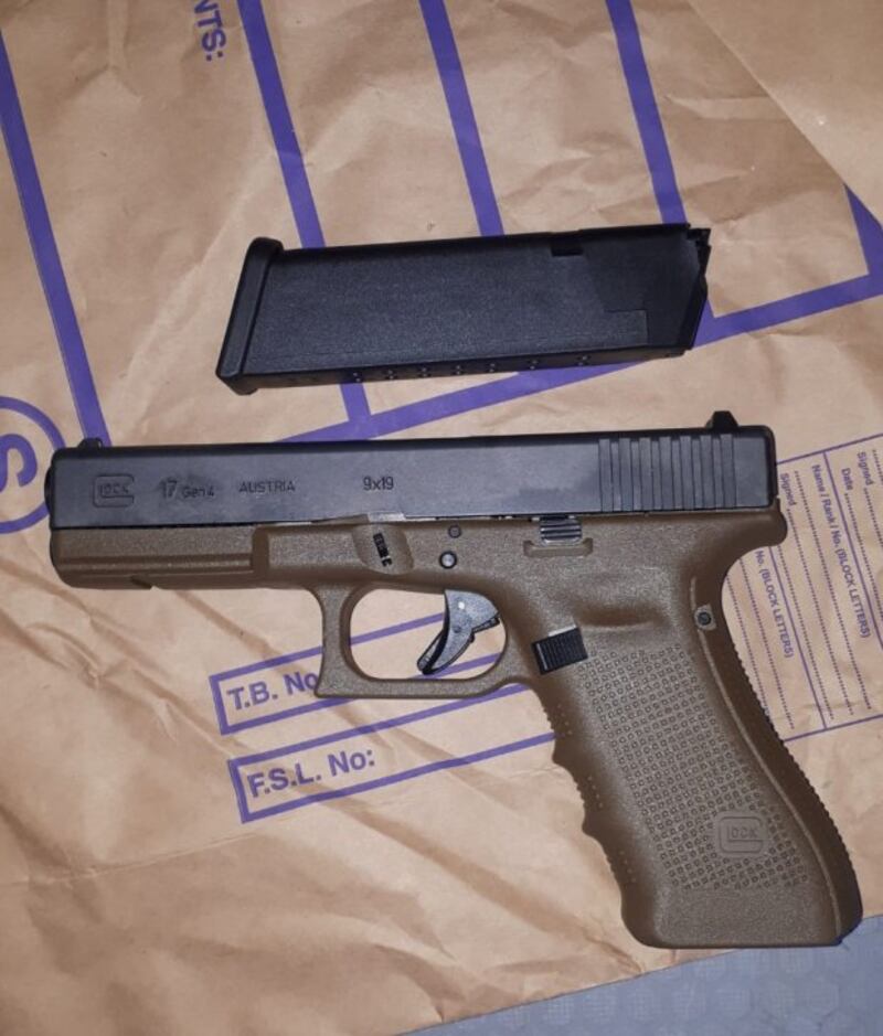 One of the guns seized by gardaí in Dublin on Sunday. Photograph: Garda Press Office
