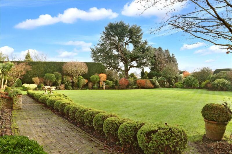 Landscaped lawn area