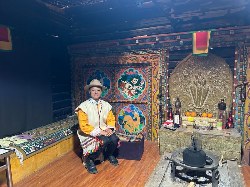 Yang Chenglong in the grandmother’s room in his home in Walabi. Photograph: Denis Staunton
