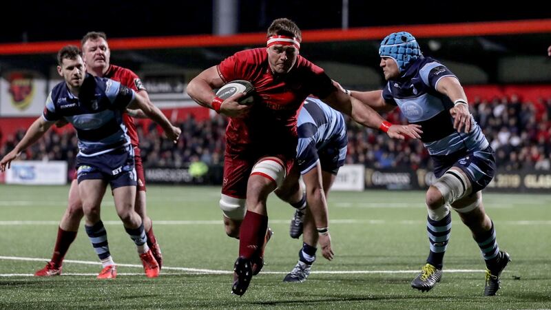 CJ Stander’s 14.7 carries averaging 27 metres per game was only bettered by Jack Conan’s 15 for 41 metres. Photograph: Dan Sheridan/Inpho