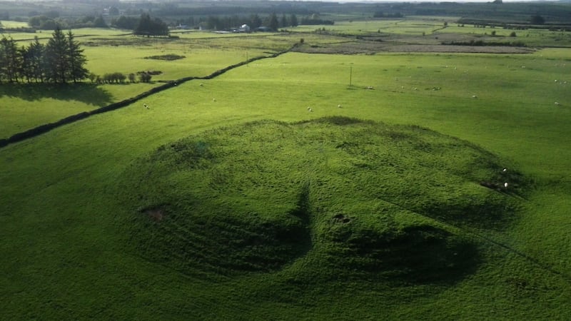 Rathcroghan Mound, Co Roscommon, where the Farming Rathcrogan project has 60 participating farming families, with others waiting to join. Photograph: Joe Fenwick/NUI Galway
