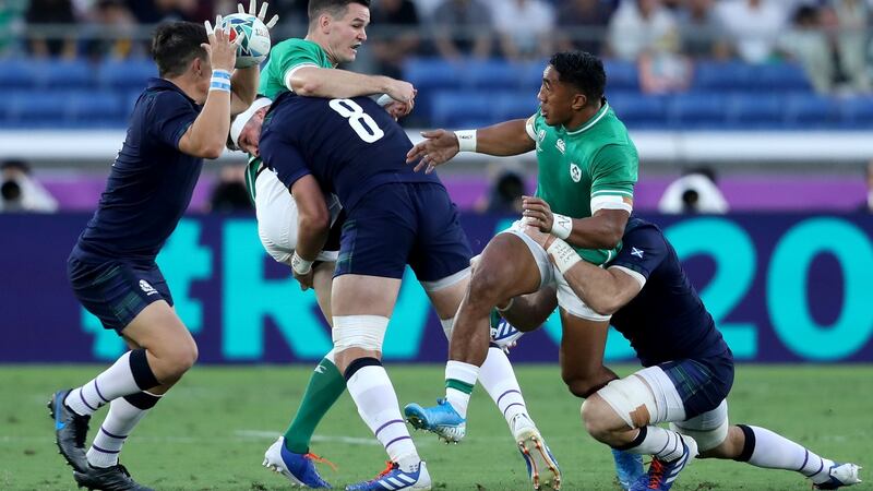 Johnny Sexton was targetted throughout the game. Photo: Dan Sheridan/Inpho