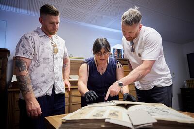 Artists Conor Harrington and Maser during the research process of the project