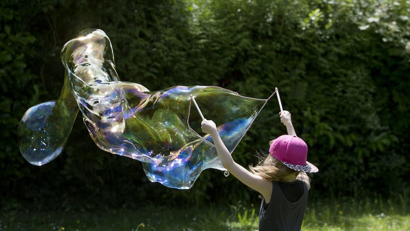 Making giant bubbles: always fun.