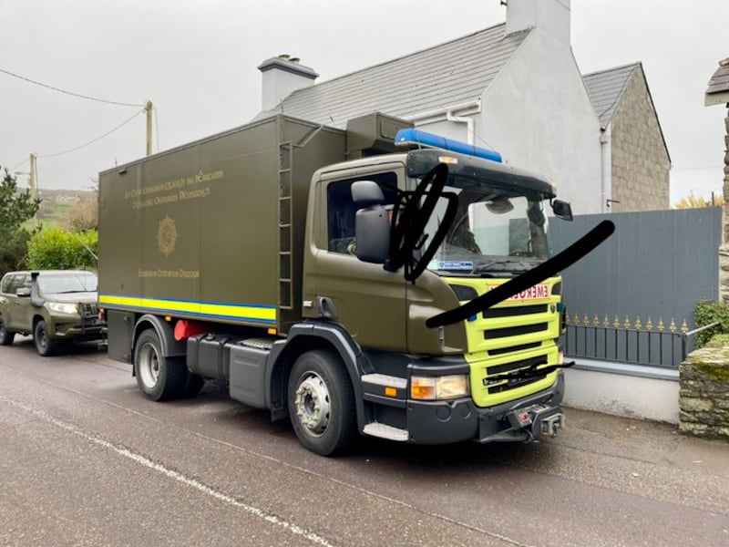 Explosives found in an outhouse owned by former RTÉ journalist Fergal Keane were dealt with by the army bomb disposal experts