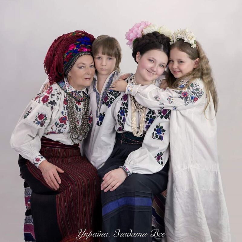 Nadia, Hlib, Sophia and Varvara pictured in 2015. Photograph: Olena