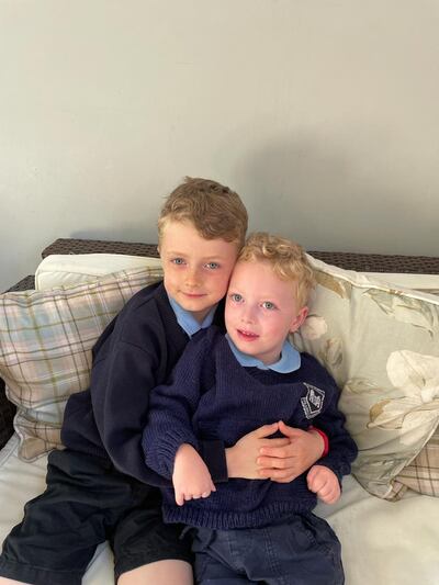Conor and Cathal, on Cathal’s first day of school.