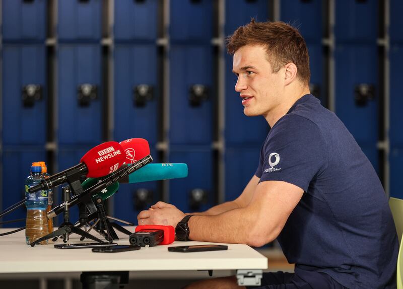 Josh van der Flier: 'It’s obviously a lovely thing to be nominated for [World Player of the Year]. I’m very grateful for being part of a very good team that’s done well this year with Ireland and Leinster.' Photograph: Tom Maher/Inpho 