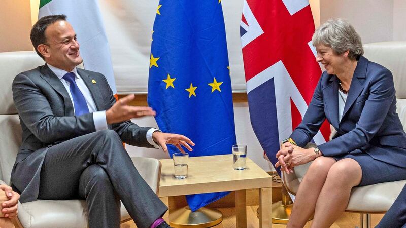 Taoiseach Leo Varadkar and British prime minister Theresa May during a bilateral meeting in Brussels this week.