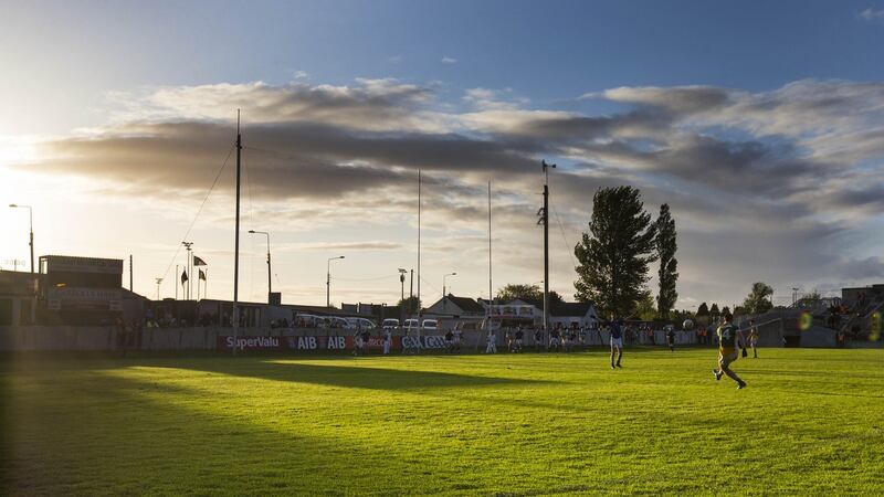 Offaly’s Nigel Dunne takes a free in the second half of the 2015 Leinster SFC match against Longford at  O’Connor Park in Tullamore. Photograph: Cathal Noonan/Inpho
