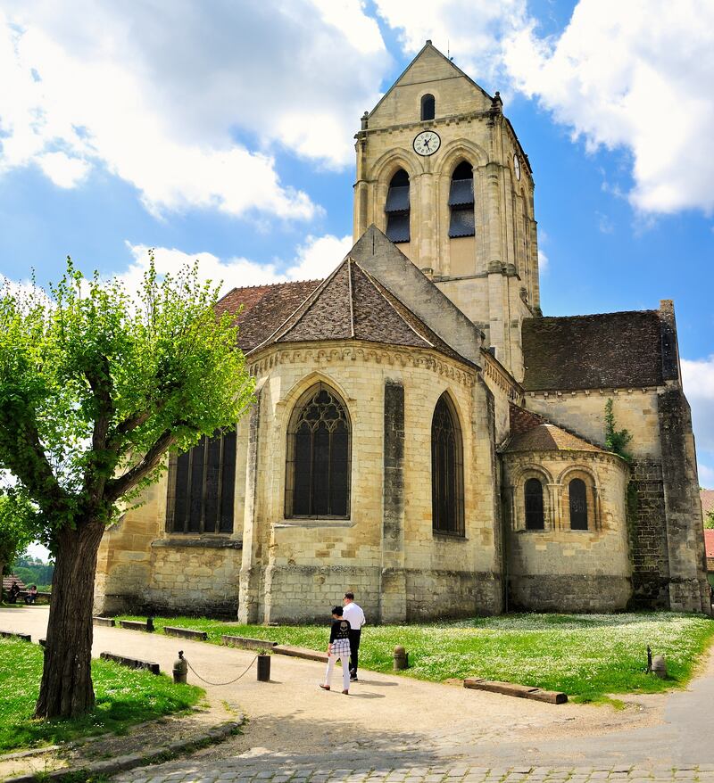 Vincent van Gogh: the church of Notre Dame de l’Assomption in Auvers. Photograph: Jarry-Tripelon/CRT IDF
