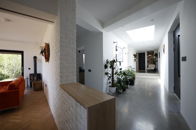 A view of the hall through to the living room