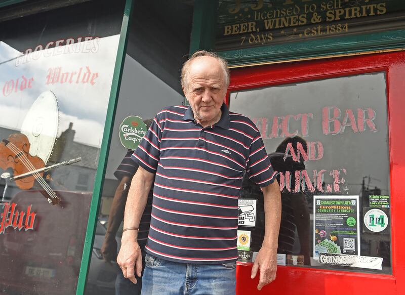 John Finan, proprietor of JJ Finan’s pub in Charlestown, which Noel and Liam Gallagher have frequented on their visits to Co Mayo. Photograph: Conor McKeown