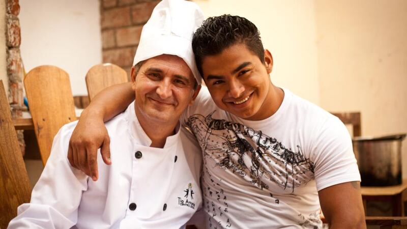 Antonio Prieto (left) with his inspiration Cano. Prieto stresses he does not want the disabilities of the staff members to define either the business or themselves. Photographs: Deirdre Veldon