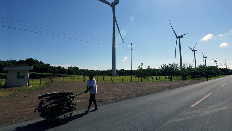 The Eolo wind farm in the province of Rivas, Nicaragua, about 125km south of  Managua. Photograph: Inti Ocon/AFP/Getty Images