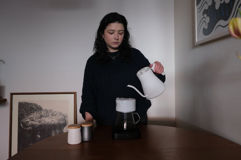 Coffee expert Susie Kealy with an Etkin pour-over coffee dripper