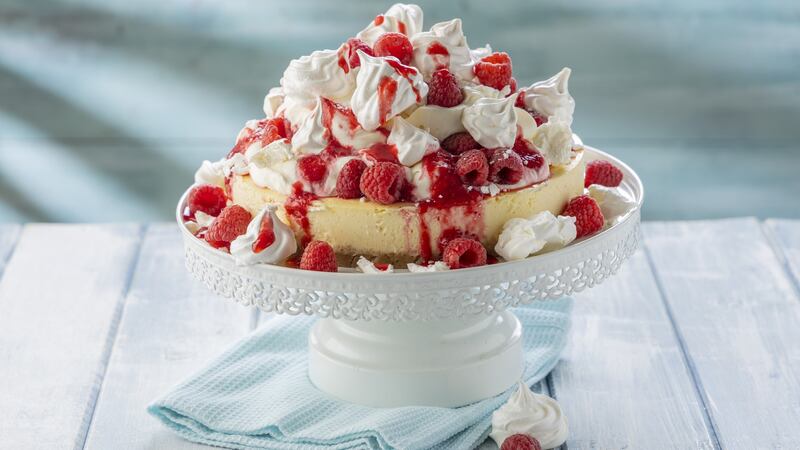 Raspberry Eton Mess cheesecake.