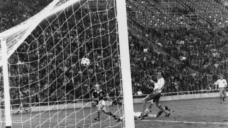 Archie Gemmill scores ’that’ goal against Holland. Photograph: Hulton Archive/Getty Images