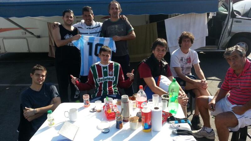 Table manners: showing the colours on the road in support of former World Cup winners Argentina