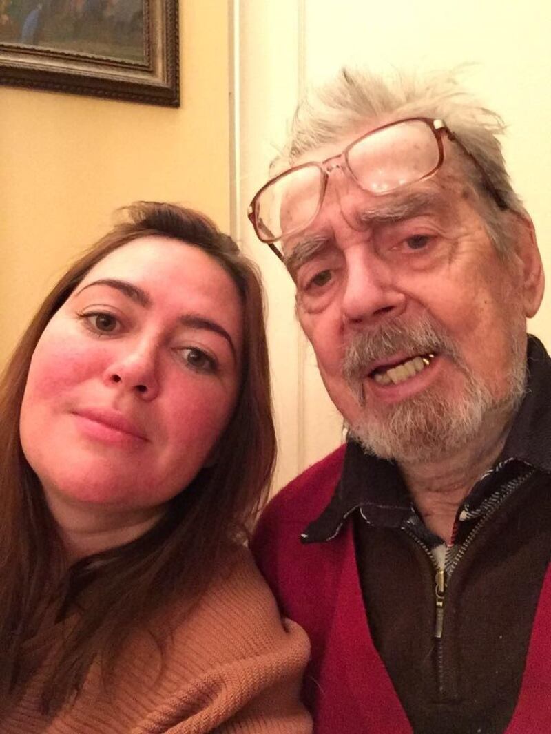 Elena Alliloueva-Lorigan with her grandfather Alexander who Stalin bounced on his knee.