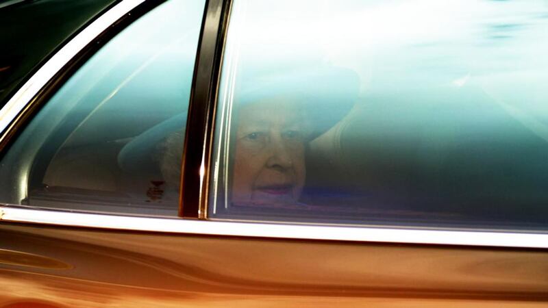 Queen Elizabeth  arrives at Chapel Royal in St James’s Palace, London, today ahead of the christening of Prince George of Cambridge by the Archbishop of Canterbury. Photograph: Yui Mok/PA Wire
