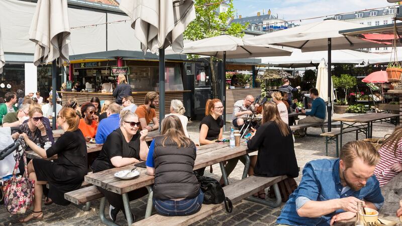 Af fresco lunch at the Torvehallerne food market. Photograph: Getty Images