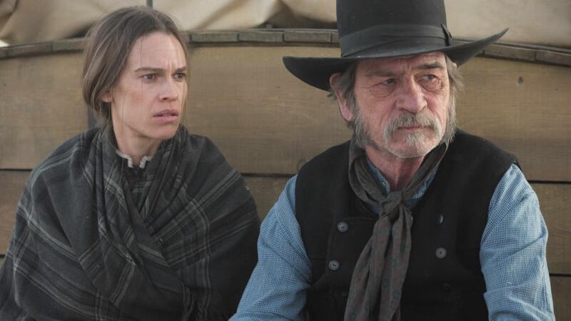 Hilary Swank and Tommy Lee Jones in The Homesman