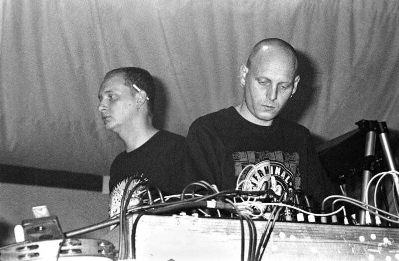 Orbital: Paul and Phil Hartnoll performing in New York,1992. Photograph: David Corio/Redferns