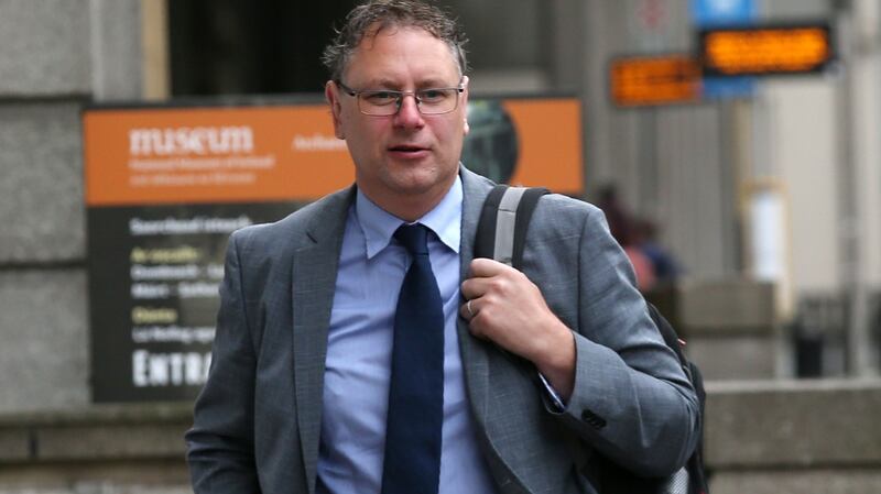 Enda Egan, chief executive of Inclusion Ireland, arrives for the committee meeting. Photograph: Laura Hutton