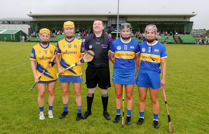 Joint captains of Tipperary, Claire Stakelum and Ciannait Walsh ahead of their win over Roscommon. Photograph: Bryan Keane/Inpho