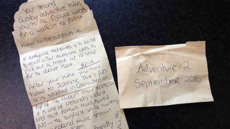 Spontaneity can be planned: a series of 12 adventures plotted by a friend becomes a mechanism for coping with grief