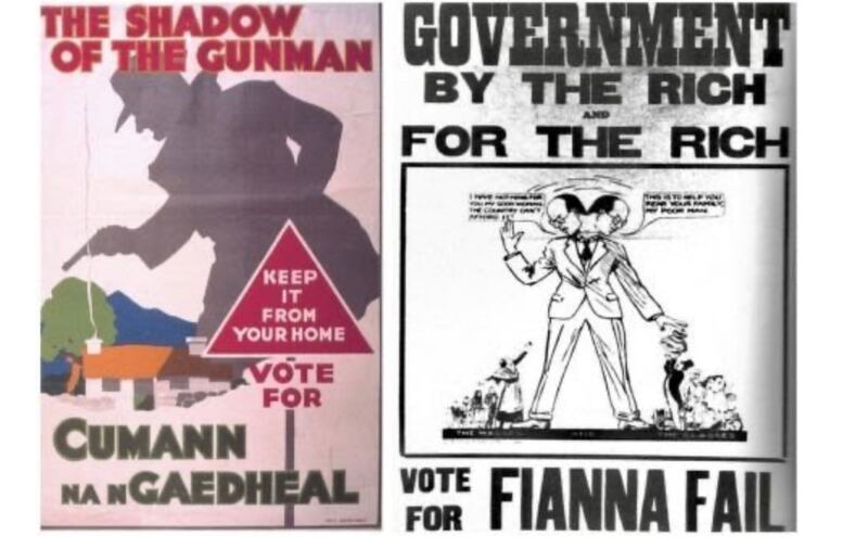Cumann na nGaedheal and Fianna Fáil posters from 1932 election