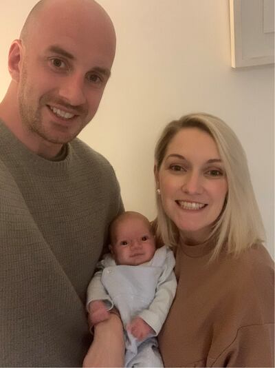 Louise and Don Keogh with baby Sam.