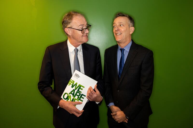 FAI chairman Roy Barrett with FAI chief executive Jonathan Hill. Photograph: INPHO/Morgan Treacy