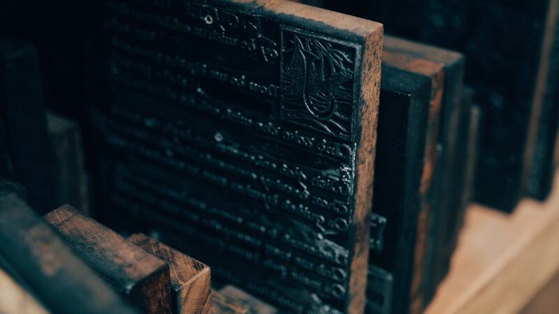 A Cuala Press printing block