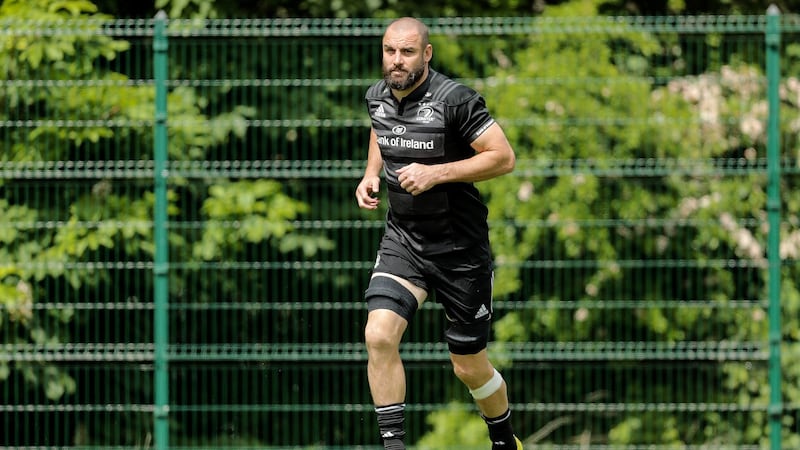 Scott Fardy trains ahead of Leinster’s Pro14 final clash with Glasgow. Photograph: Laszlo Geczo/Inpho
