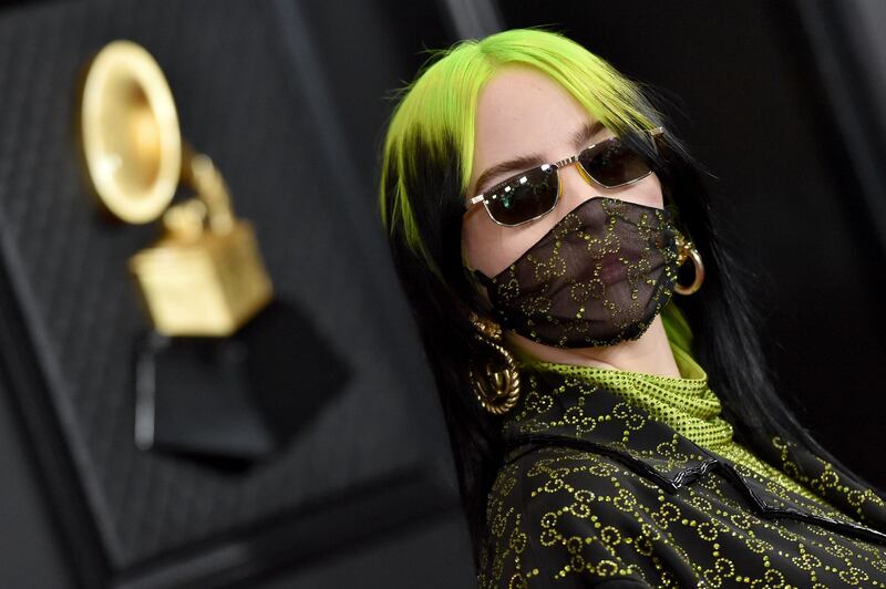 Red-carpet stunt: Billie Eilish at the Grammys in January. Photograph: Axelle/Bauer-Griffin/FilmMagic