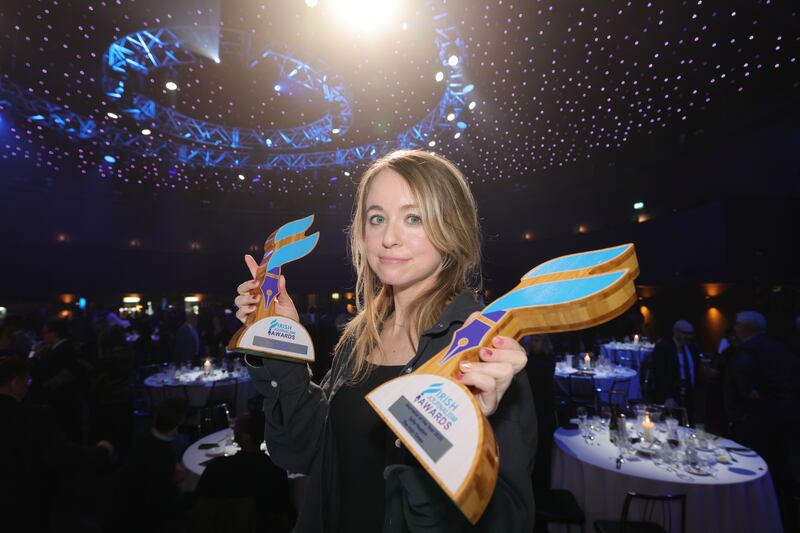 Sally Hayden, who reports on the continent of Africa for the Irish Times, took home the prize for foreign coverage as well as the overall journalist of the year prize. Photograph: Alan Betson/The Irish Times

