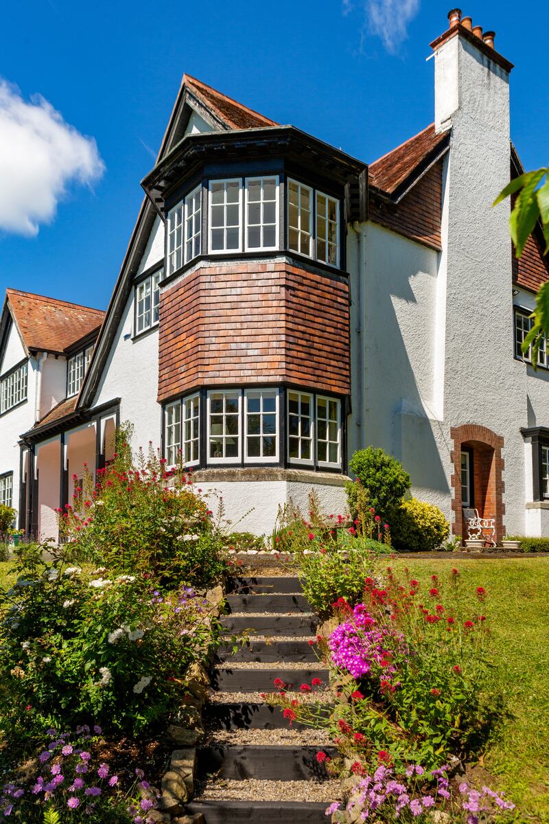 Steps leading up to the back of the house