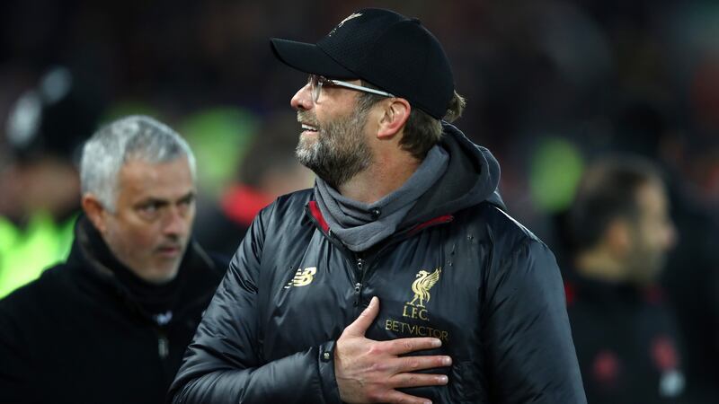 Jurgen Klopp’s team remain unbeaten and top the table. Photograph: Clive Brunskill/Getty Images