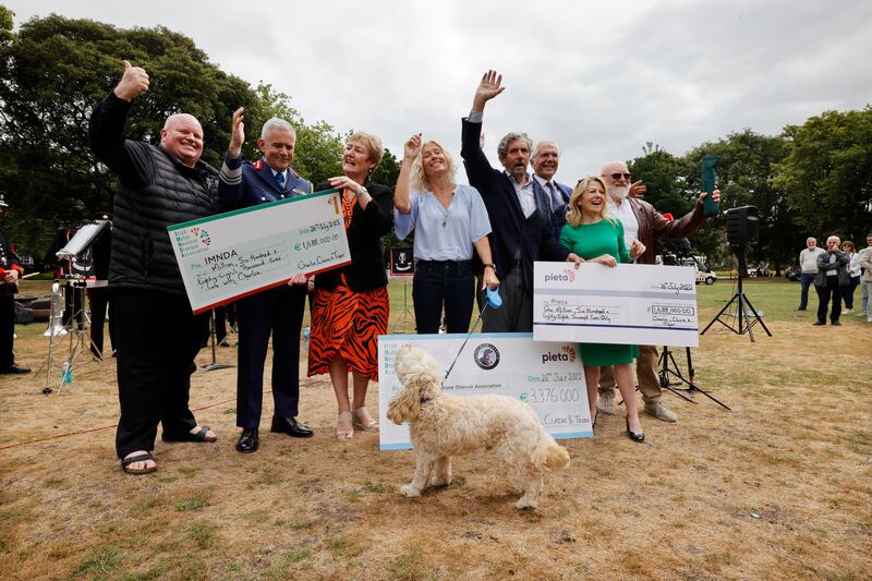 Charlie Bird during the presentation of cheques to the Irish Motor Neurone Disease Association and Pieta following the Climb with Charlie Campaign. Photograph: Alan Betson 
