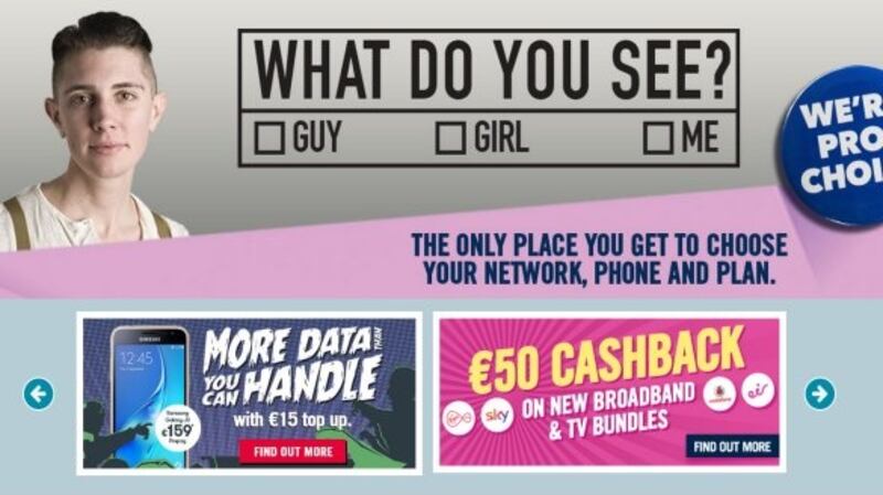 A screengrab from the Carphone Warehouse website showing the campaign