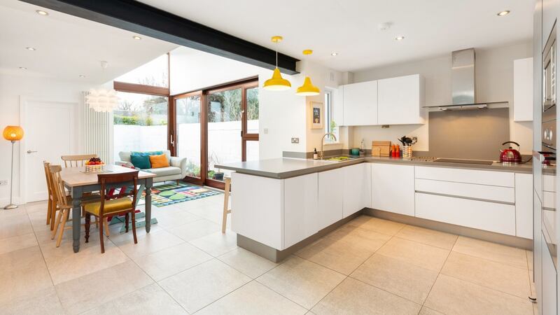 The kitchen and dining area