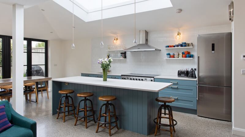 Extended kitchen-family-livingroom.
