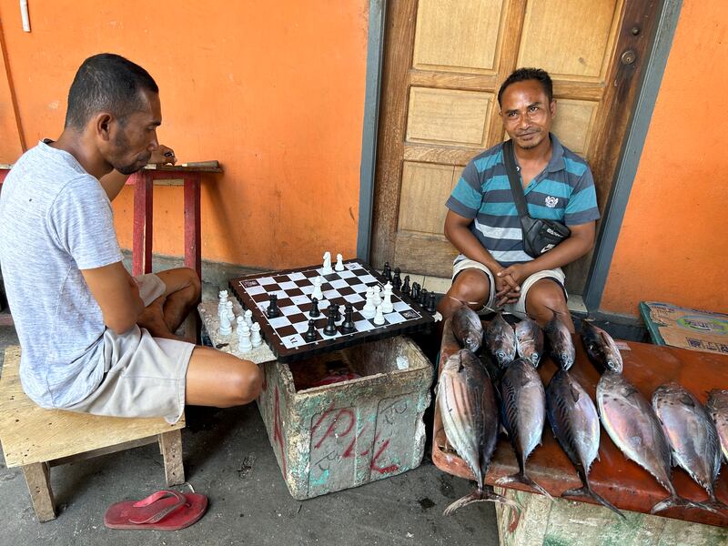 Fish for sale at the market on Banda Neira, Spice Islands. Photograph: Gemma Tipton