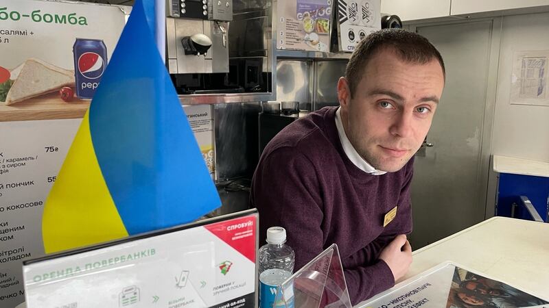 Maxim Onishchuk, chief conductor on the Kharkiv-Kyiv express train.