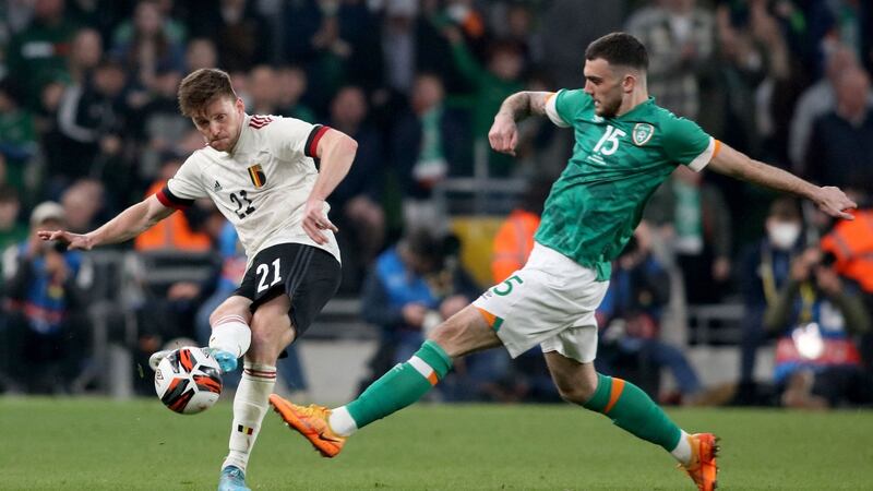 Troy Parrott is in line to start Tuesday night’s friendly between the Republic of Ireland and Lithuania at the Aviva Stadium. Photograph: Paul Faith/AFP via Getty Images