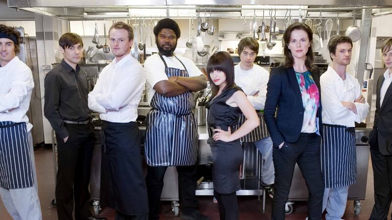 The cast of Season 2 of Raw-R: Geoff (Damon Gameau), Bobby (Liam Garrigan) Dylan (Paul Reid), Tiny (James Akpotor), Jojo(Charlene McKenna), Richard (Joe Doyle), Fiona (Aisling O’Sullivan), Shane (Keith McErlean) and Pavel (Krystof Hadek)